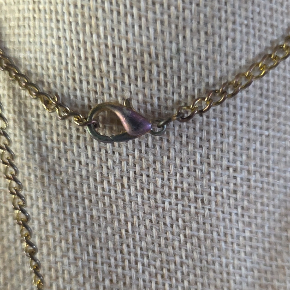 Vintage-style Gold-tone And Purple Cascading Rhinestone Pendant - Picture 6 of 6
